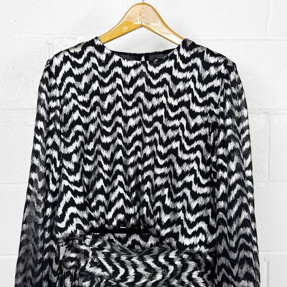 Zara Black and White Zigzag Dress - Picture 9 of 12